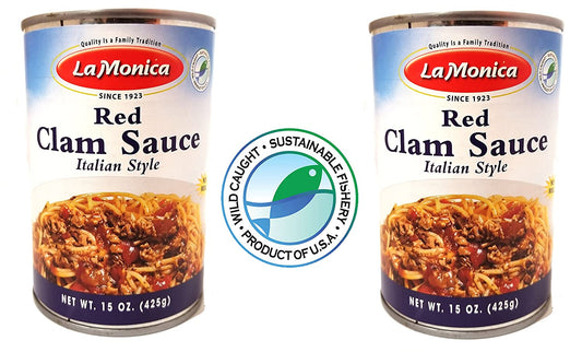 LaMonica Red Clam Sauce Product of the USA. 2 Cans